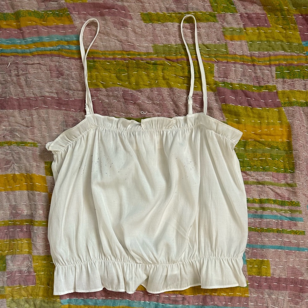 Impeccable Pig Boutique Ruffle Cropped Tank/Blouse